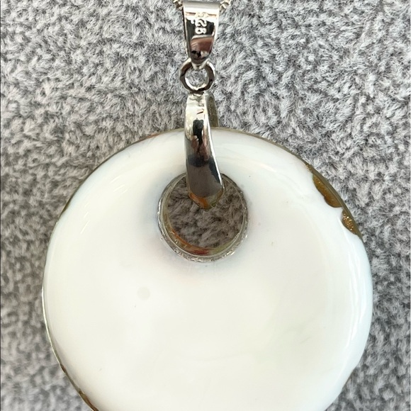 925 Italy Sterling Silver Box Chain With Hand Blown Murano Art Glass Pendent - Picture 5 of 5